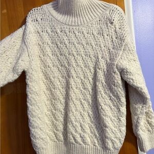 Topshop Textured Cream Turtleneck Sweater